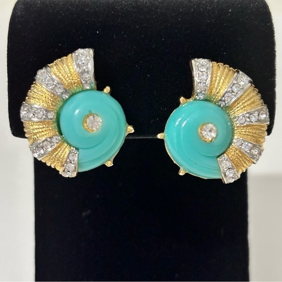 Hattie Carnegie vintage earrings clip ons # 159 - Picture 2 of 8